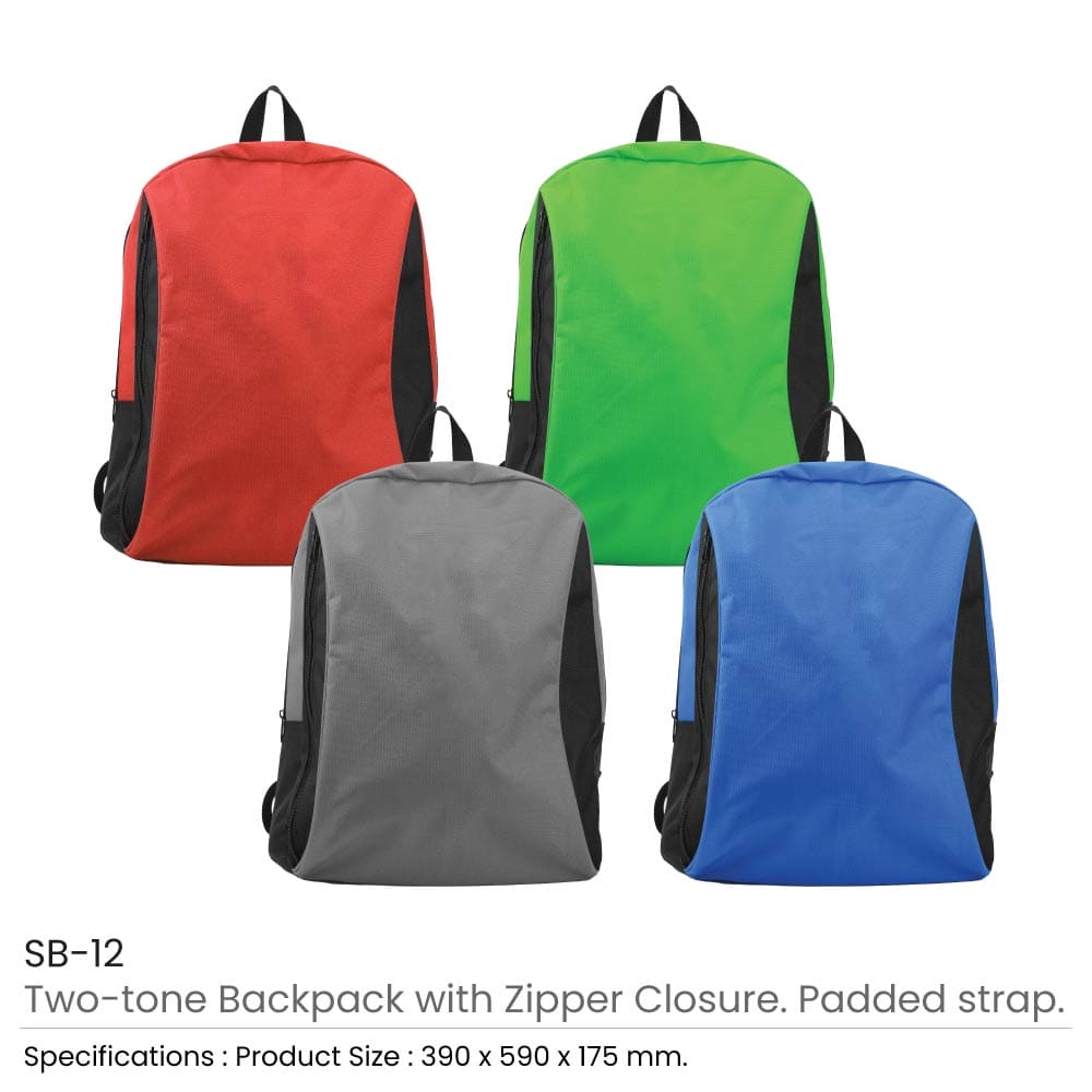 25 Two-toned Backpacks 600D Polyester Material