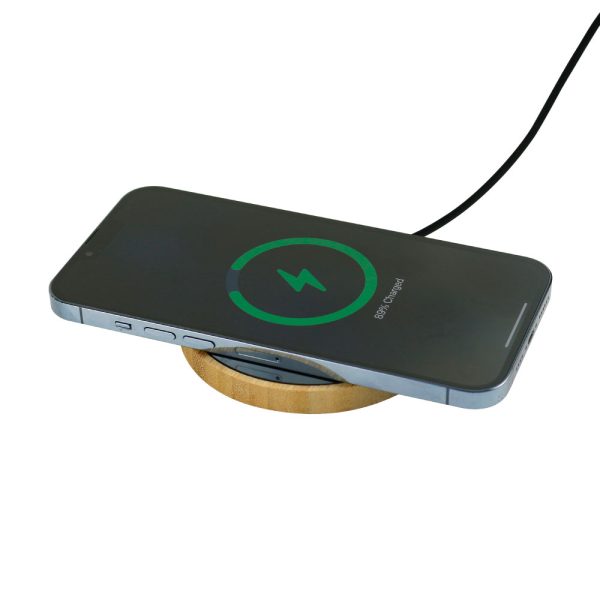 110 Bamboo Wireless Charger 15W Fast Charging & LED Logo