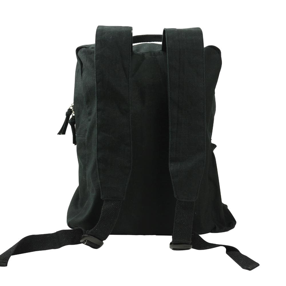 30 Black Cotton Backpack with Zipper Closure