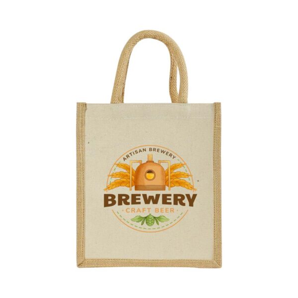 150 Laminated Cotton Bags with Natural Jute Gusset 10 Oz