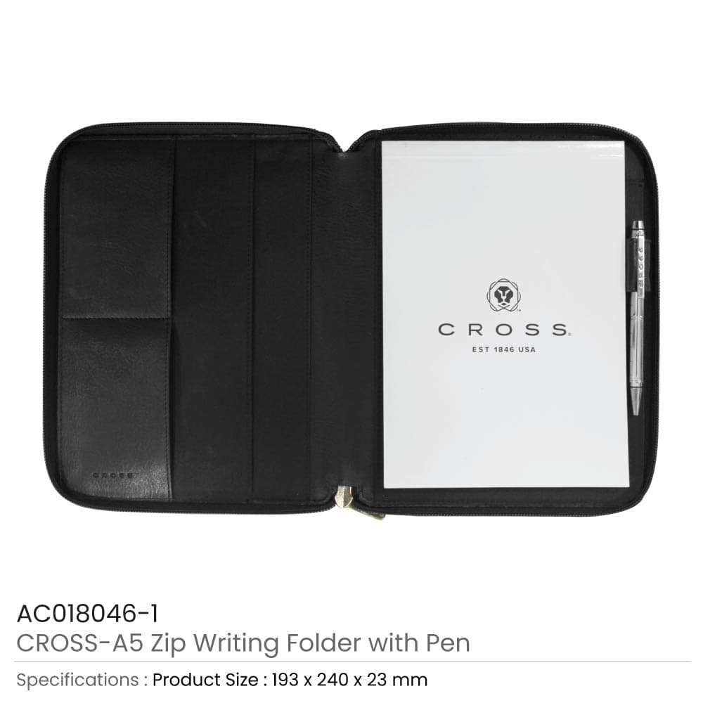 20 CROSS A5 Zip Writing Folder with Agenda Pen Gift Sets