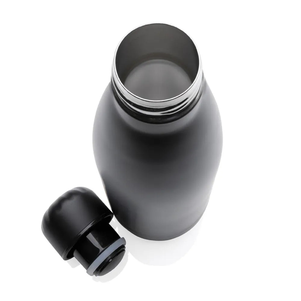 50 Premium Soft Touch Black Cola Bottles in Stainless Steel 500ml