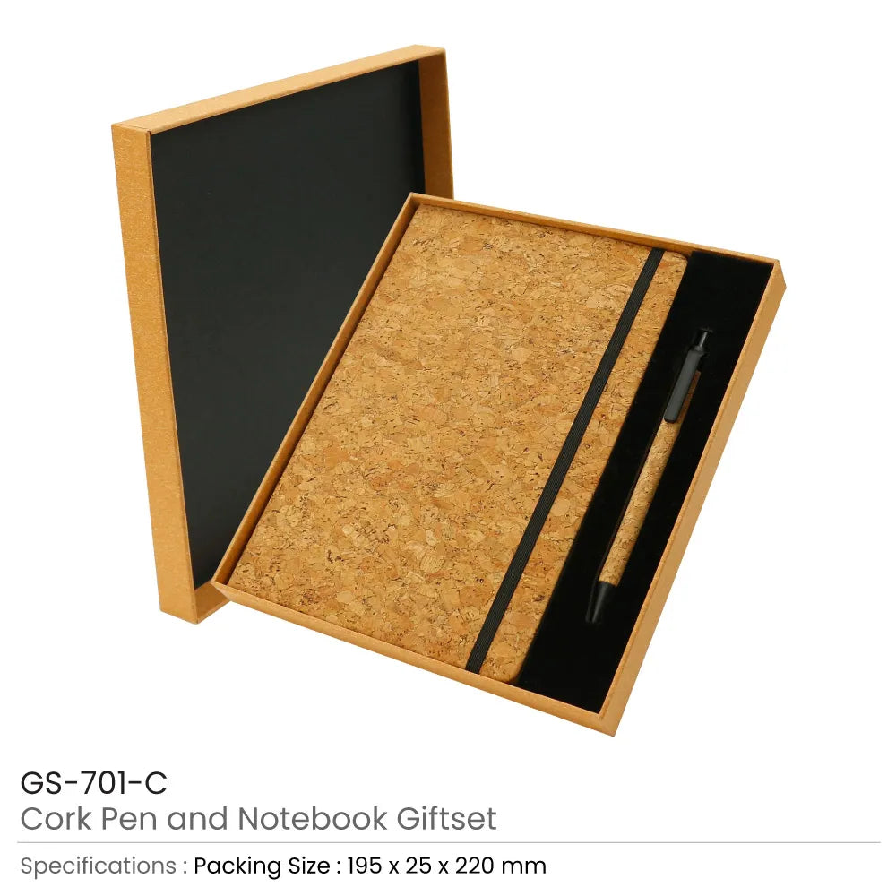 50 Cork Notebook and Ball Pen Gift Set