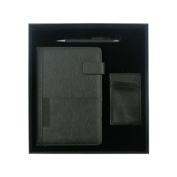 48 Corporate Leather Gift Sets with Notebook, Card Holder, Pen