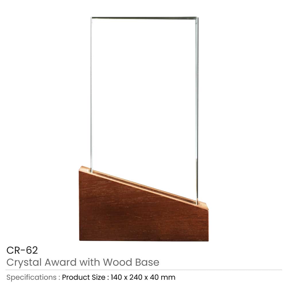 50 Crystal Awards with Wood Base