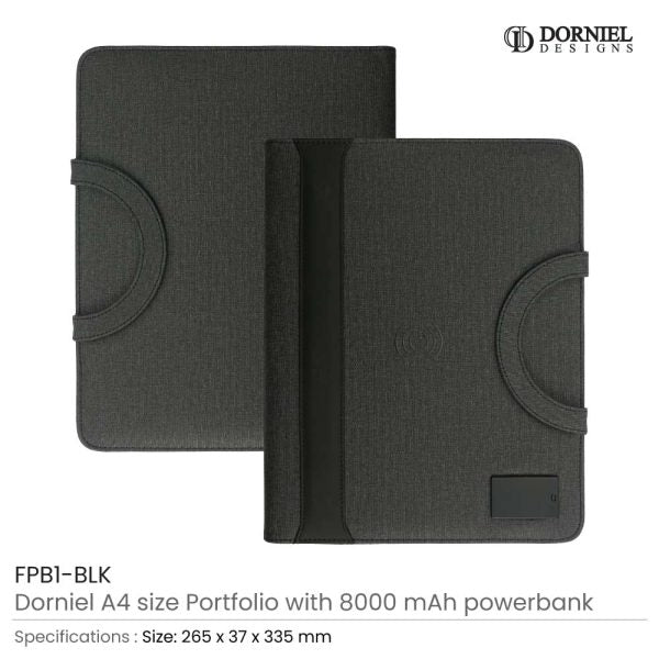 15 Dorniel Portfolio A4 with 8000mAh Powerbank and LED Logo