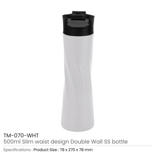 40 Double Wall SS Bottles Slim Waist Design 500 ml