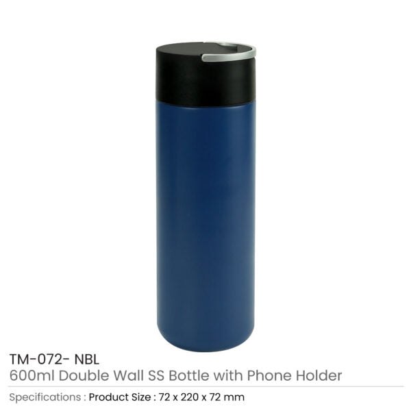 40 Double Wall SS Bottle, Twist-off Lid with Phone Holder 600 ml