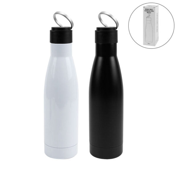 50 Double Wall SS Bottles, Twist-off Lid, SS Foldable Handle, 500ml