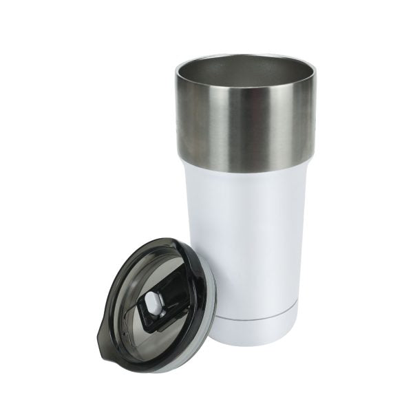 25 Double Wall SS Tumblers with Slide-Lock PP Lid 591ml