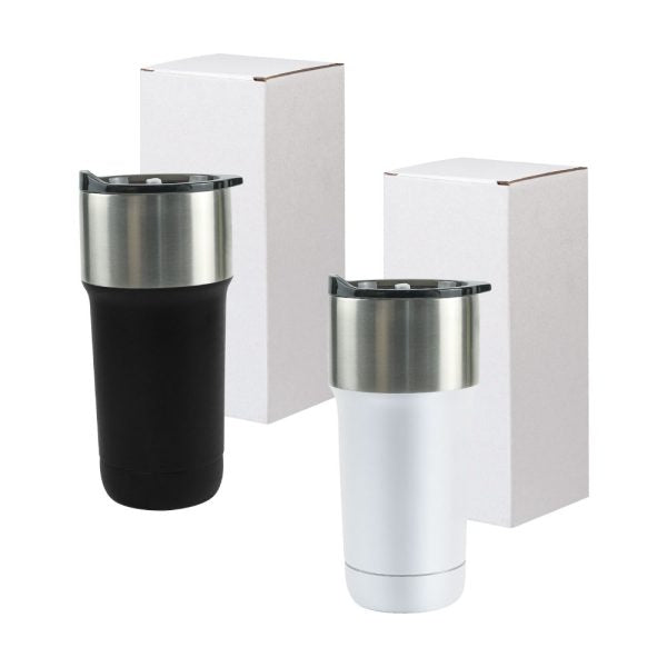 25 Double Wall SS Tumblers with Slide-Lock PP Lid 591ml