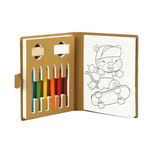 92 Eco-Friendly Drawing Pad Set with Colored Pencils, Sharpener & Eraser