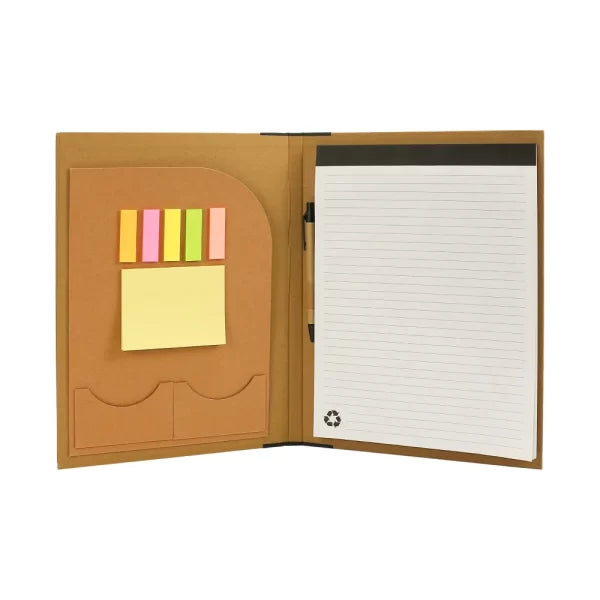 20 Eco-Friendly A4 Folders with Notepad Sticky Note Pen Card Slots