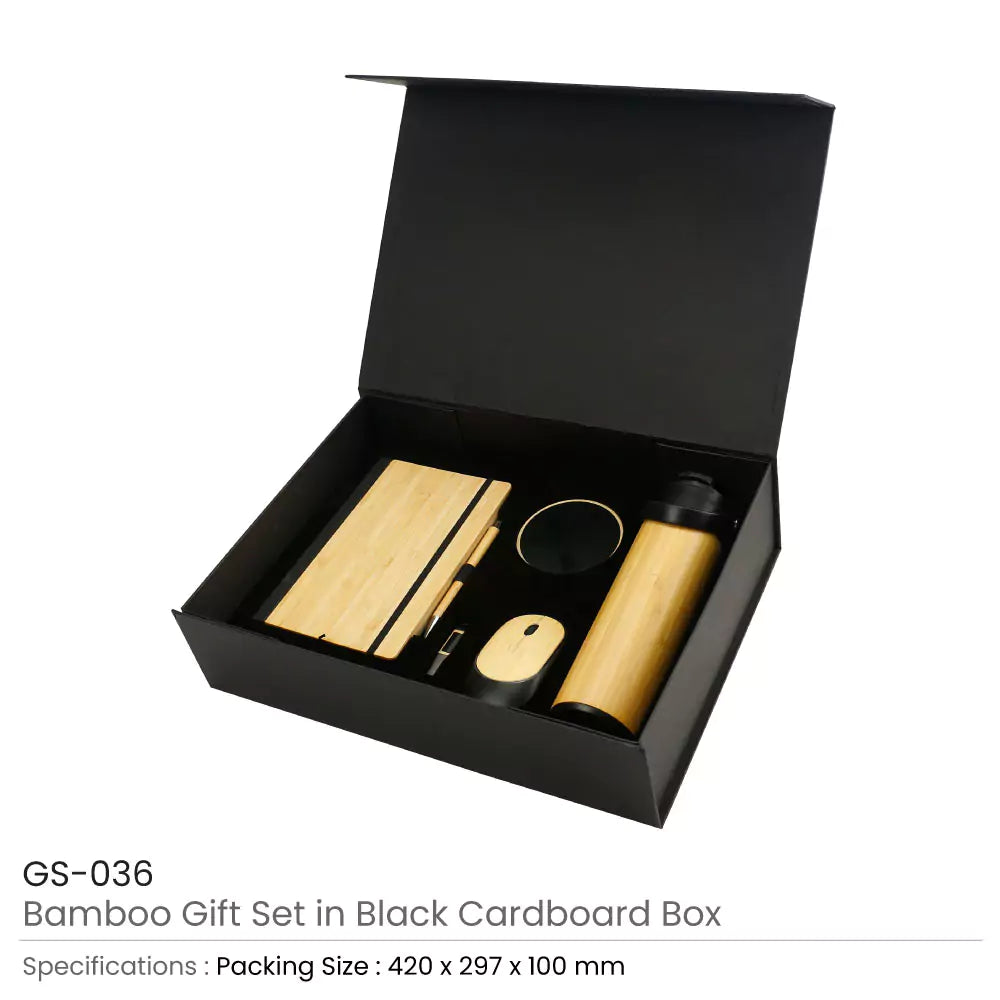 50 Eco-Friendly Gift Sets in a Black Cardboard Box