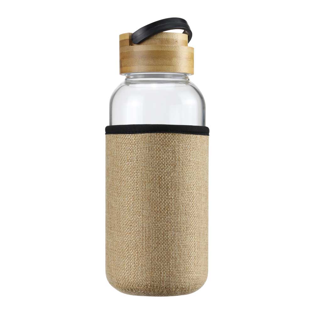 50 Glass Bottles with Bamboo Lid and Eco Sleeve