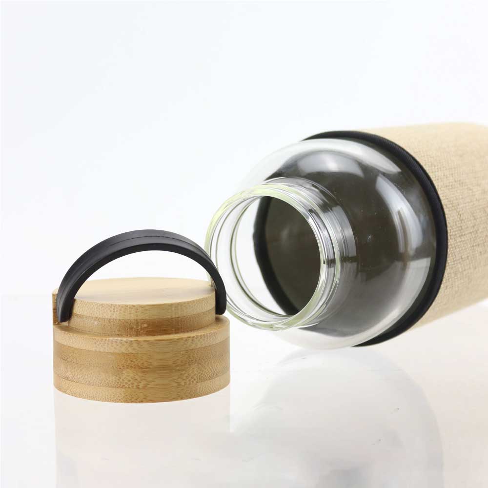 50 Glass Bottles with Bamboo Lid and Eco Sleeve