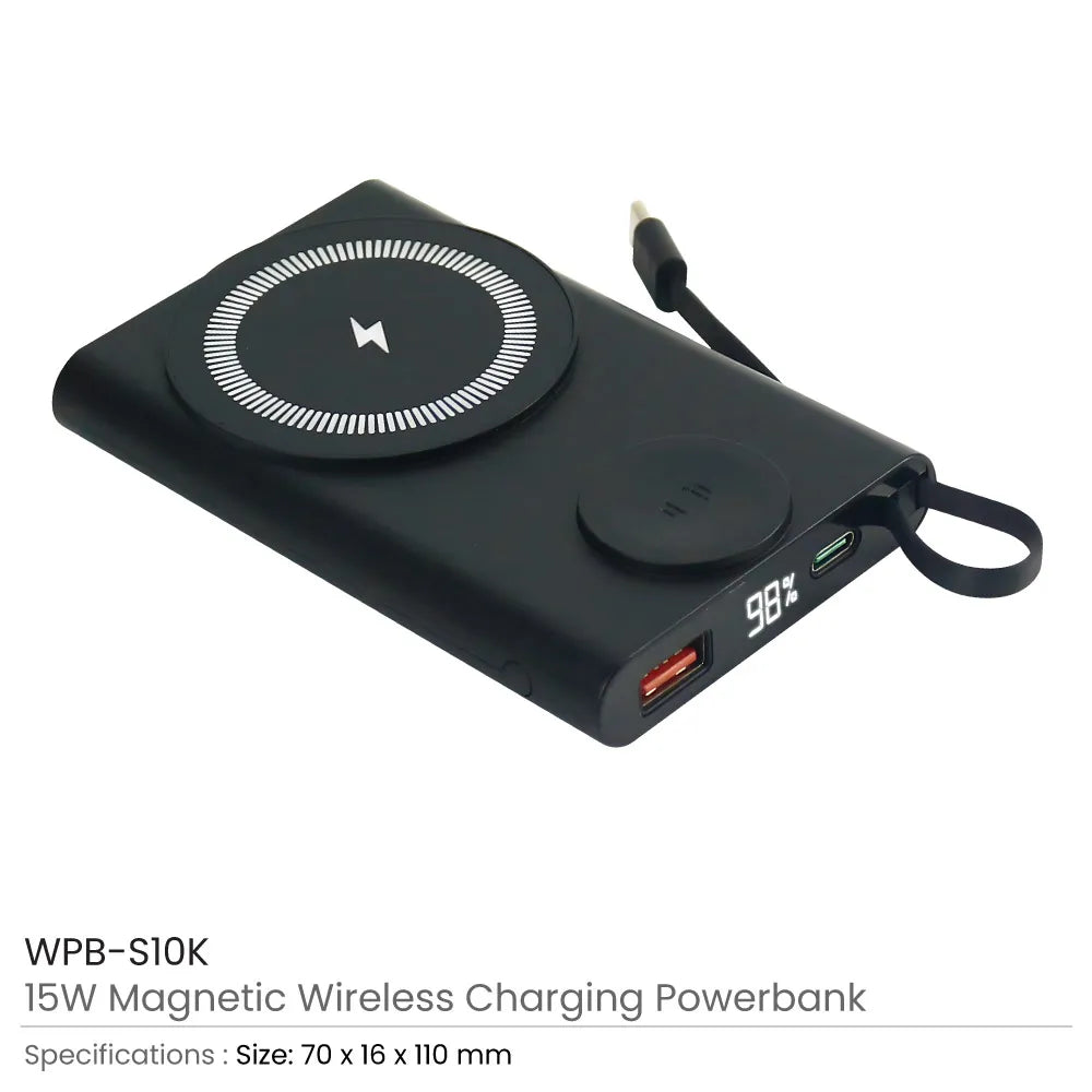 50 Magnetic Fast Wireless Charging Powerbank, 15W with iWatch Charger