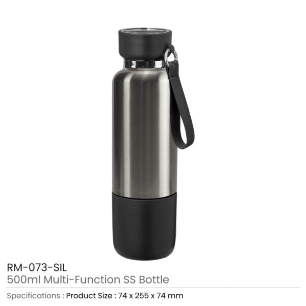 30 Multi-function SS Bottles, Double Wall, Base Cup, Lanyard, 500ml