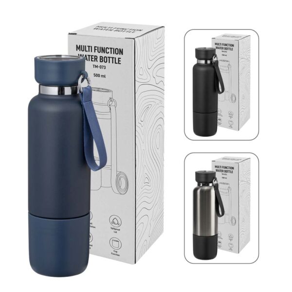 30 Multi-function SS Bottles, Double Wall, Base Cup, Lanyard, 500ml