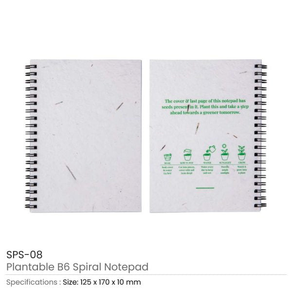 120 Plantable Notepads B6 with Seed Covers & Spiral Binding