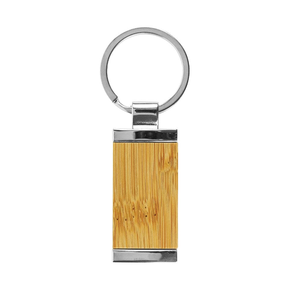 250 Rectangular Bamboo & Metal Keychains