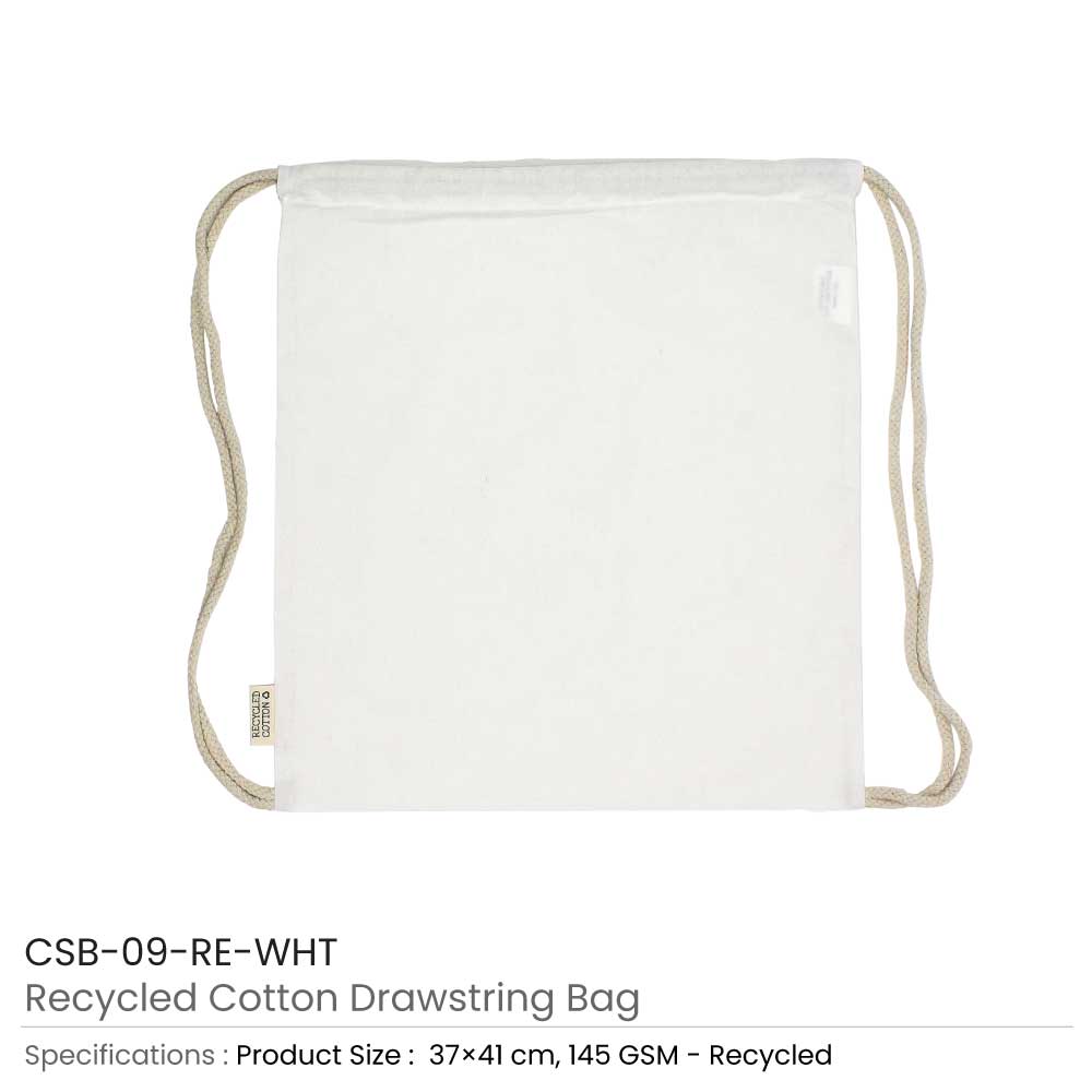 200 Recycled Drawstring Cotton Bags