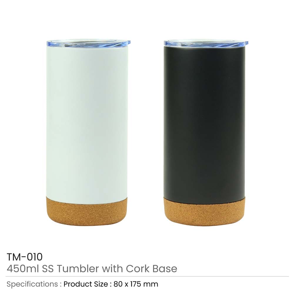 50 Travel Tumbler with Cork Base 450ml Stainless Steel