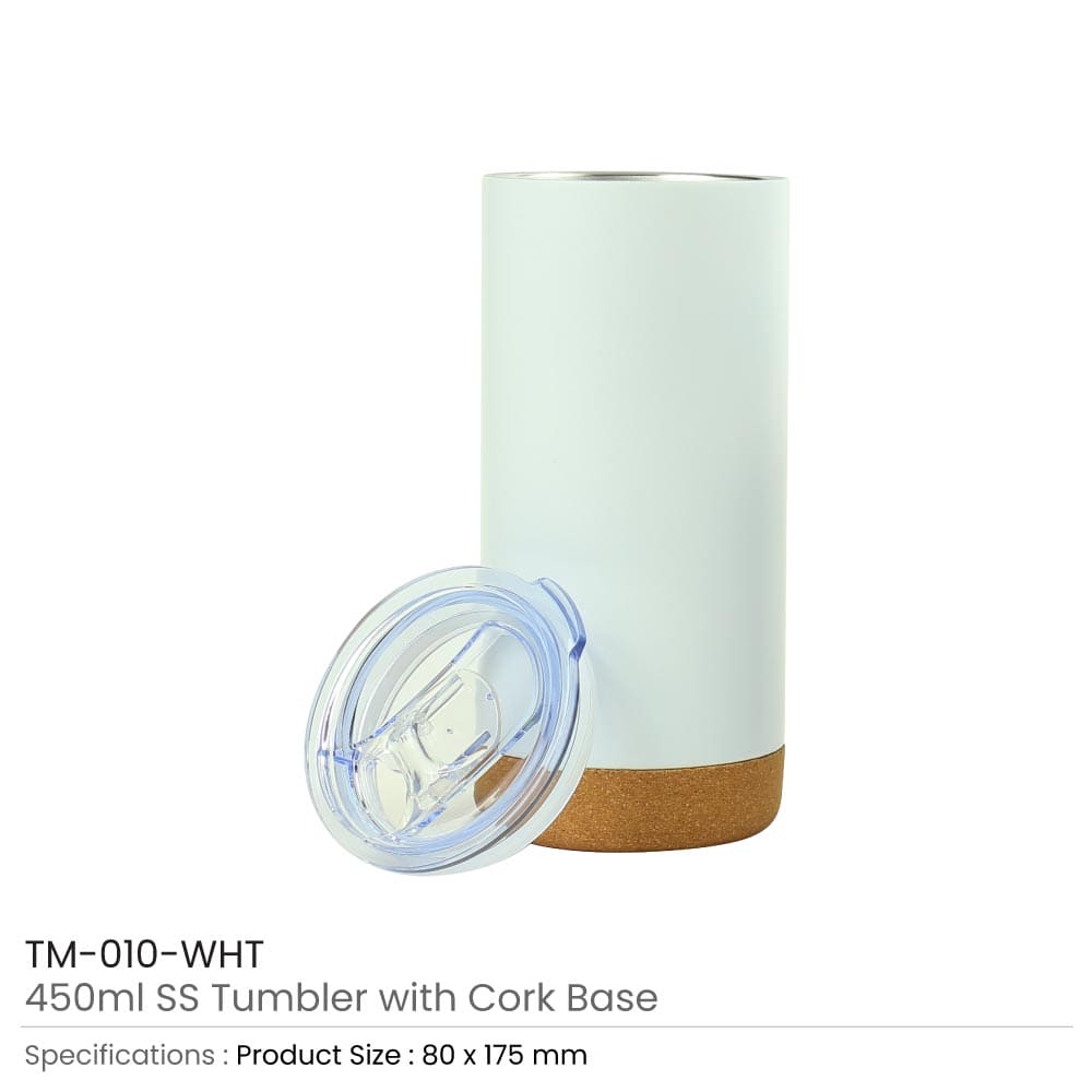 50 Travel Tumbler with Cork Base 450ml Stainless Steel