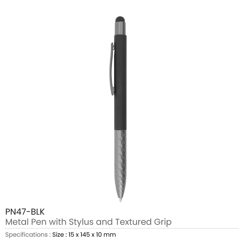 50 Stylus Metal Pens with Textured Grip