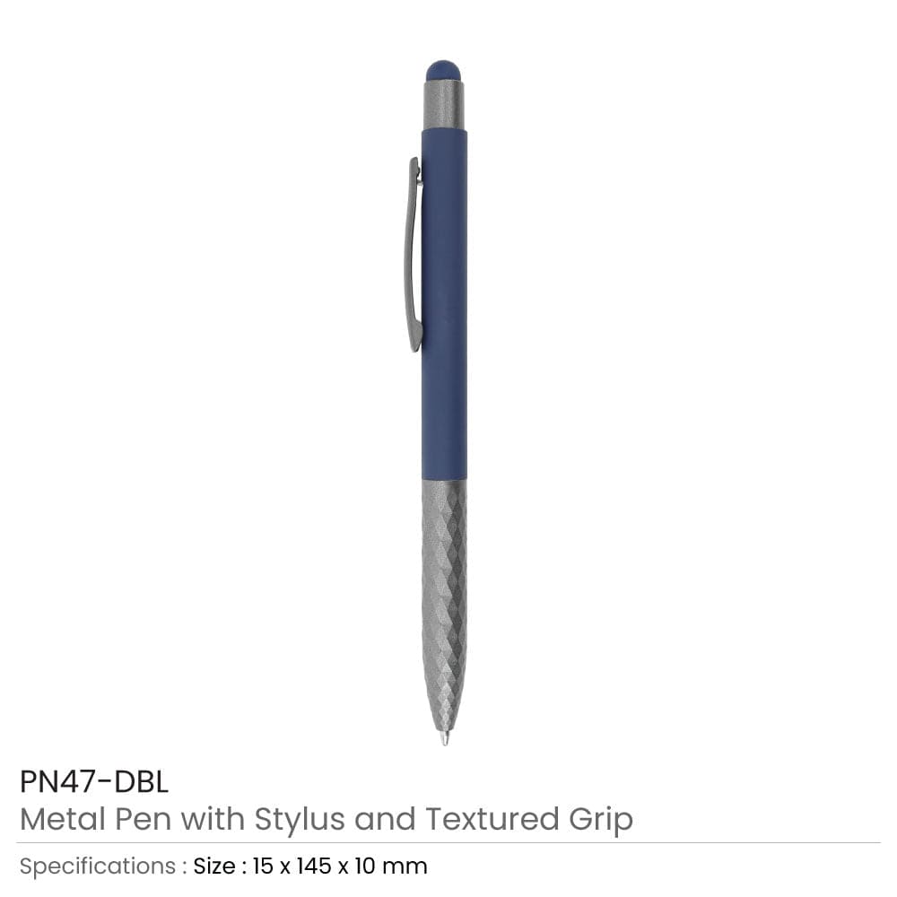 50 Stylus Metal Pens with Textured Grip