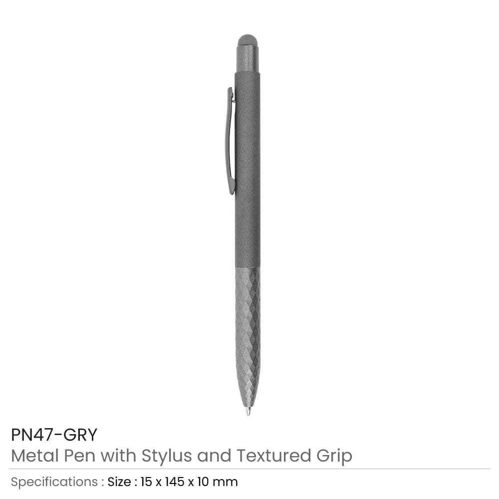 50 Stylus Metal Pens with Textured Grip