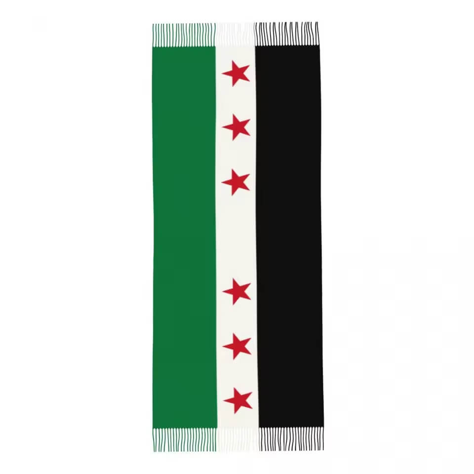 Syria Flag Shawl Wrap for Womens Winter Large Long Scarf The Syrian Arab Republic Neckerchief Tassel Scarf