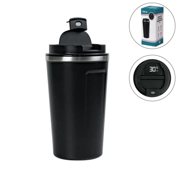 50 Temperature Display Black Tumblers in SS 510ml