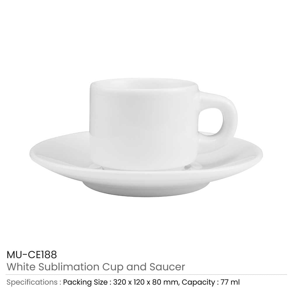 72 White Cup and Saucer 77ml