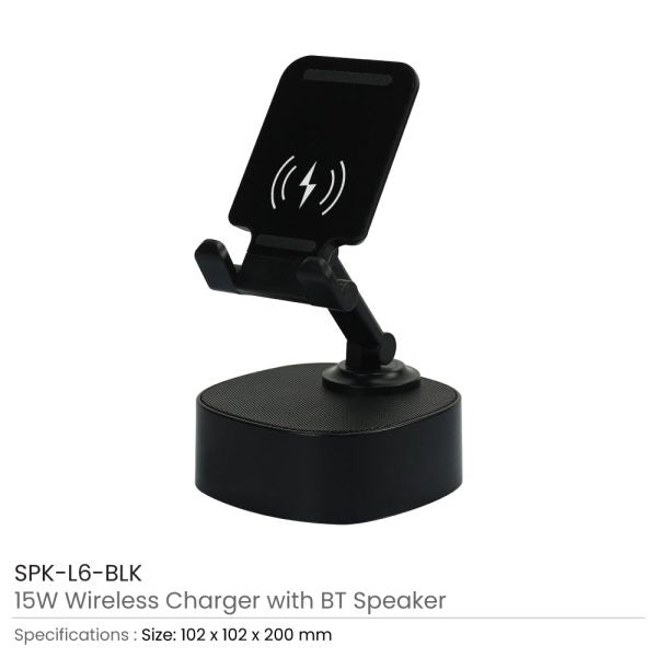 12 Wireless Fast Charger 15W with BT Speaker and RGB LED Logo