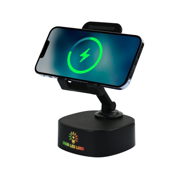 12 Wireless Fast Charger 15W with BT Speaker and RGB LED Logo