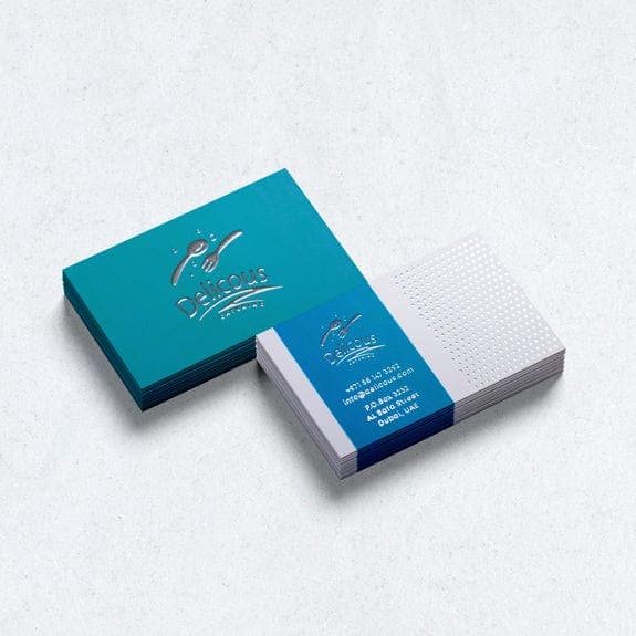 200 Business Cards, Rounded Corners, Velvet Laminated, 3D Foil & 3D Spot UV