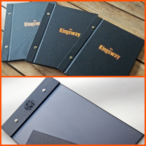 10 A4 Size Leather Menu, 350 GSM, Both Side Printing, Matt Lamination