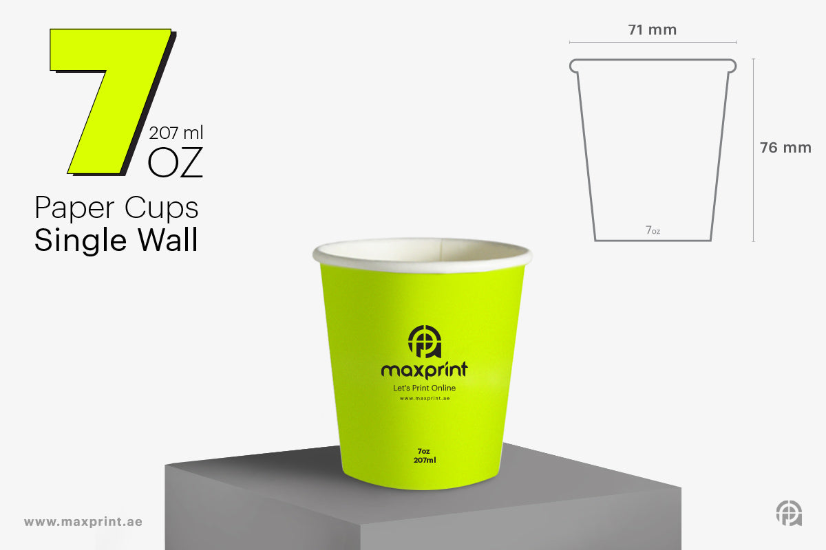 2000 Paper Cups Single Wall 7 oz