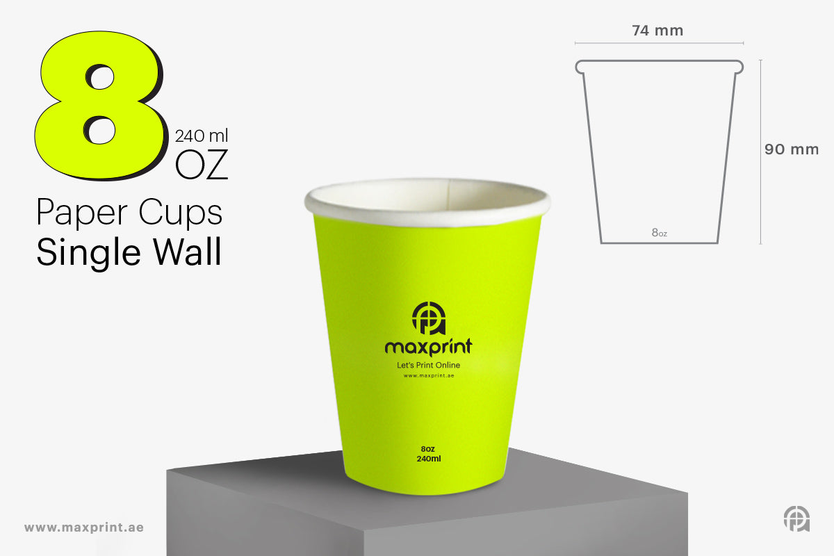 5000 Paper Cups Single Wall 8 oz