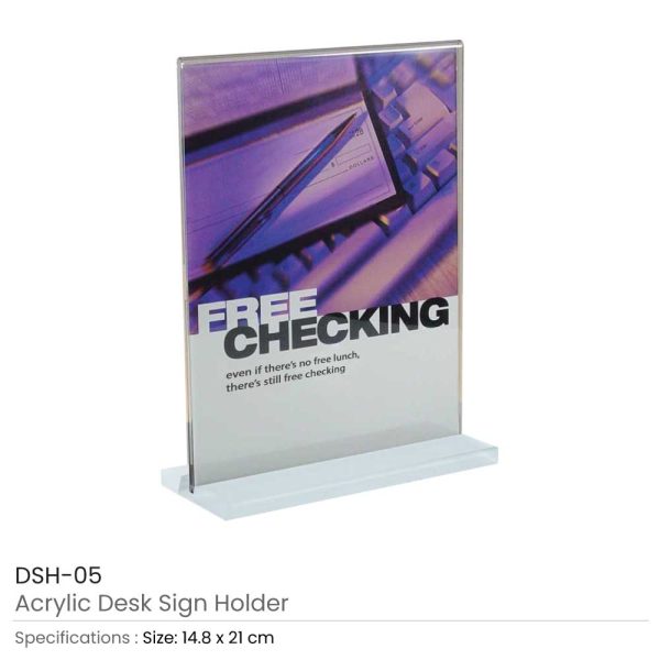 20 Acrylic Desk Sign Holders in Transparent