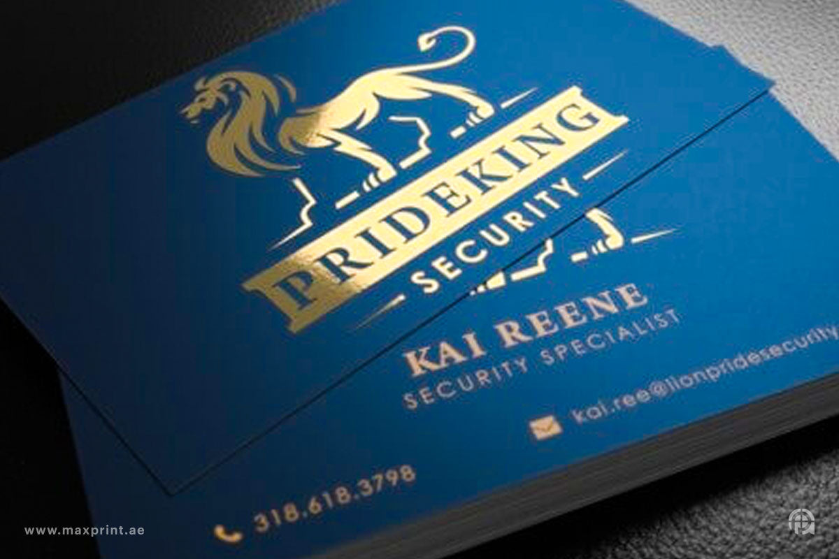 1000 Business Cards, Matt Laminated, Gold Foil