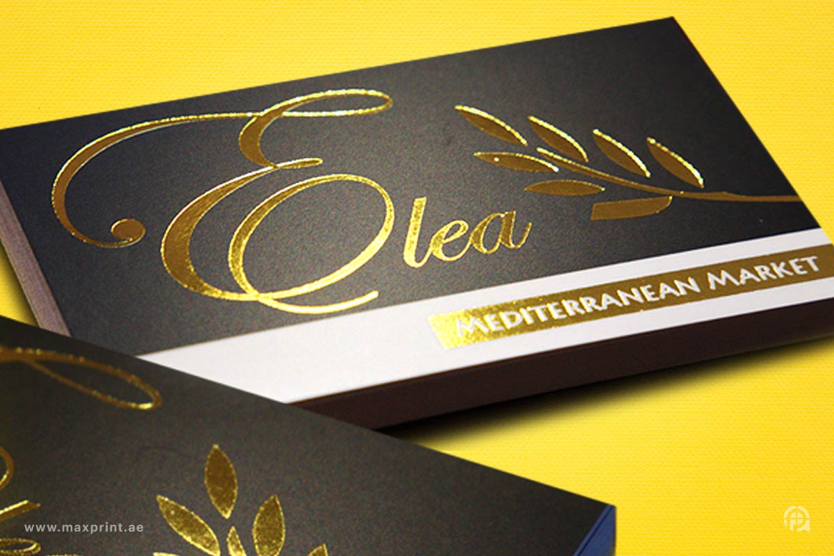 1000 Business Cards, Matt Laminated, Gold Foil