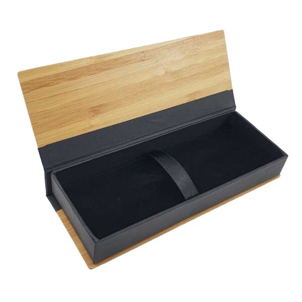 100 Bamboo Pen Box with Velvet Interior