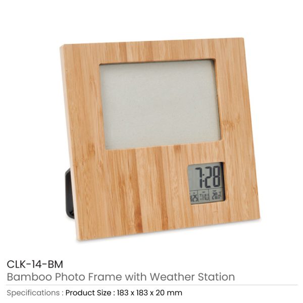 50 Bamboo Photo Frame with Digital Clock