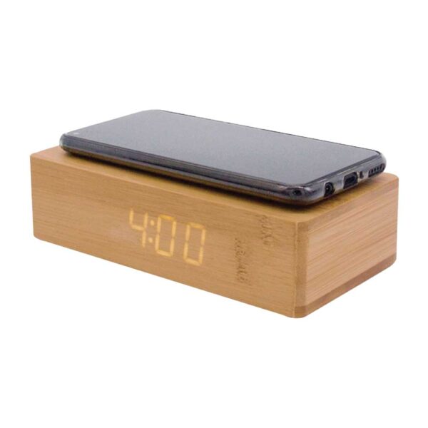 50 Bamboo Clock with 5W Wireless Charging Function