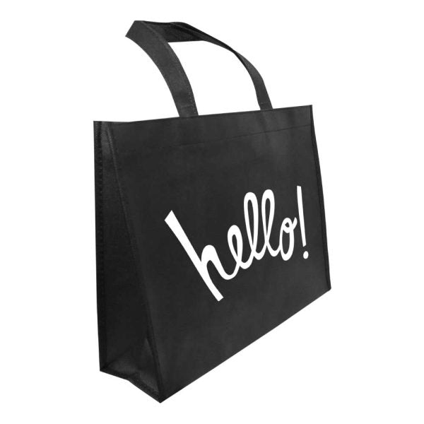 50 A4 Horizontal Black Non Woven Shopping Bags