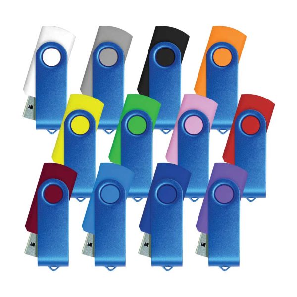 500 Blue Swivel USB Flash Drives