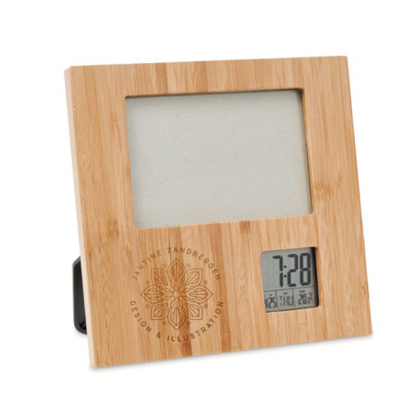 50 Bamboo Photo Frame with Digital Clock