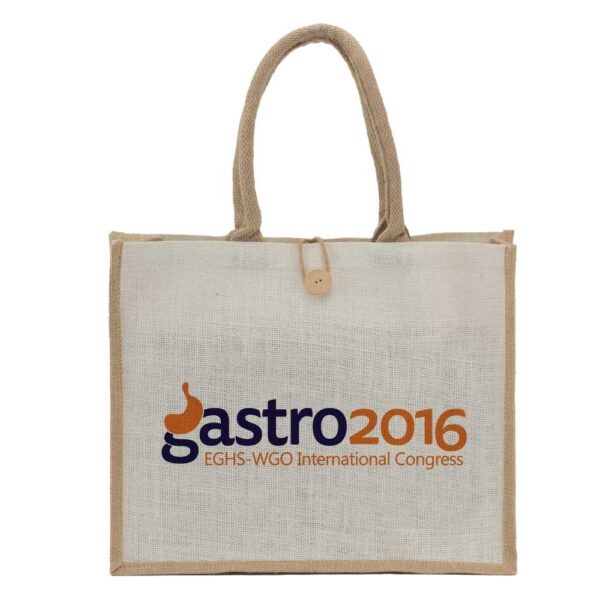 50 Jute Shopping Bags with Button